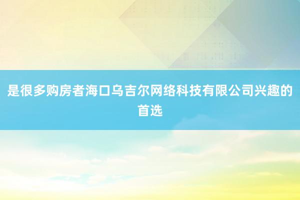 是很多购房者海口乌吉尔网络科技有限公司兴趣的首选